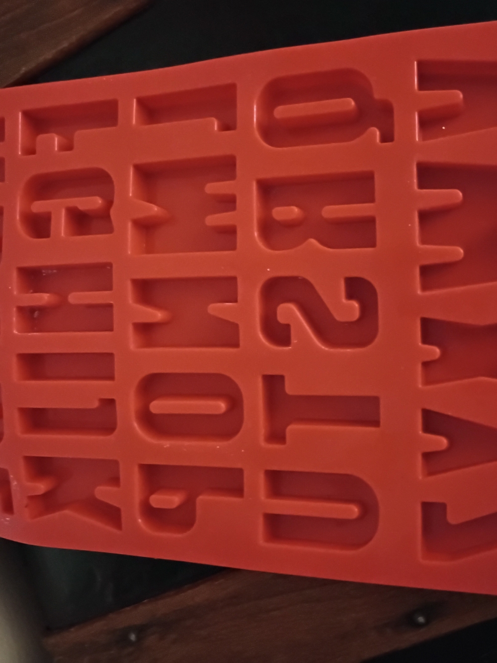 Red Silicone Alphabet Mold for Baking and Crafts